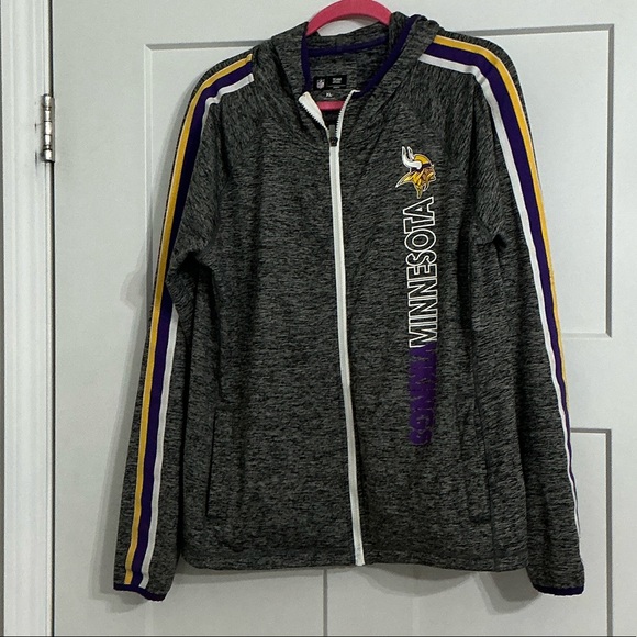 NFL Womens NFL Team Apparel Gray and Purple Minnesota Jacket - Picture 1 of 4